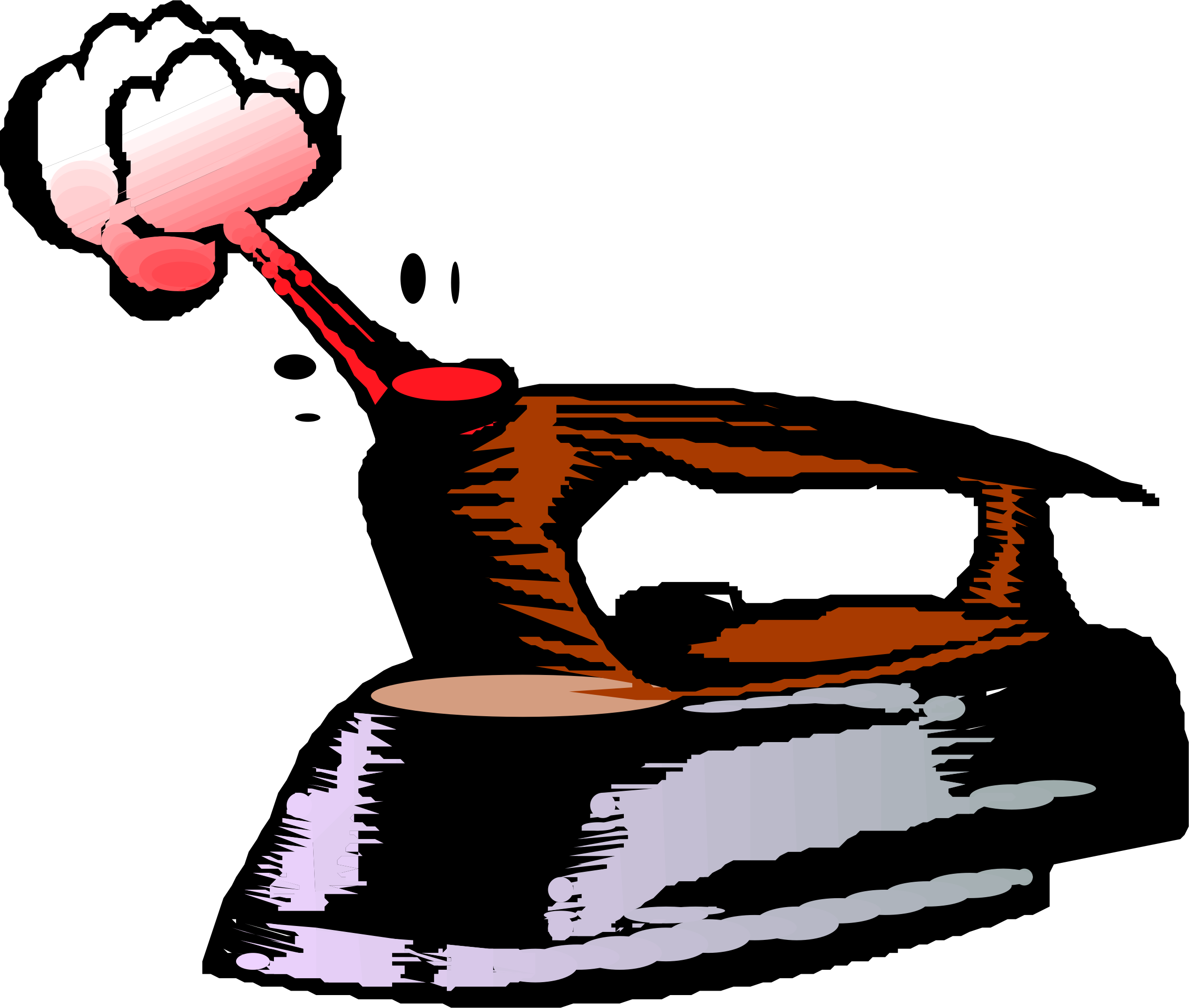 Iron - Steam Iron Clipart (2392x2028)