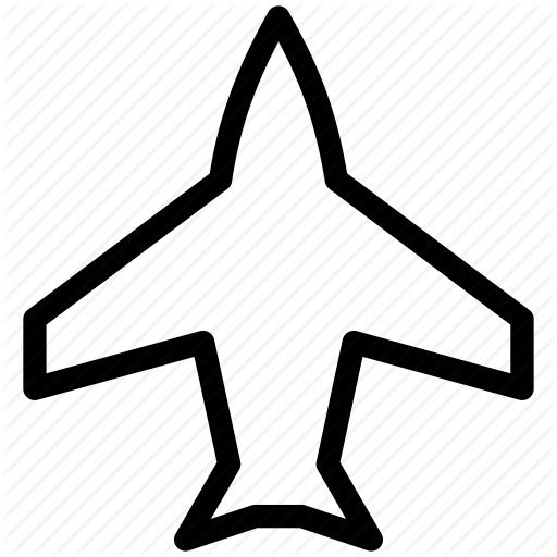 Plane Outline Free Download Clip Art On Airplane Shape - Jet Plane Outline (512x512)