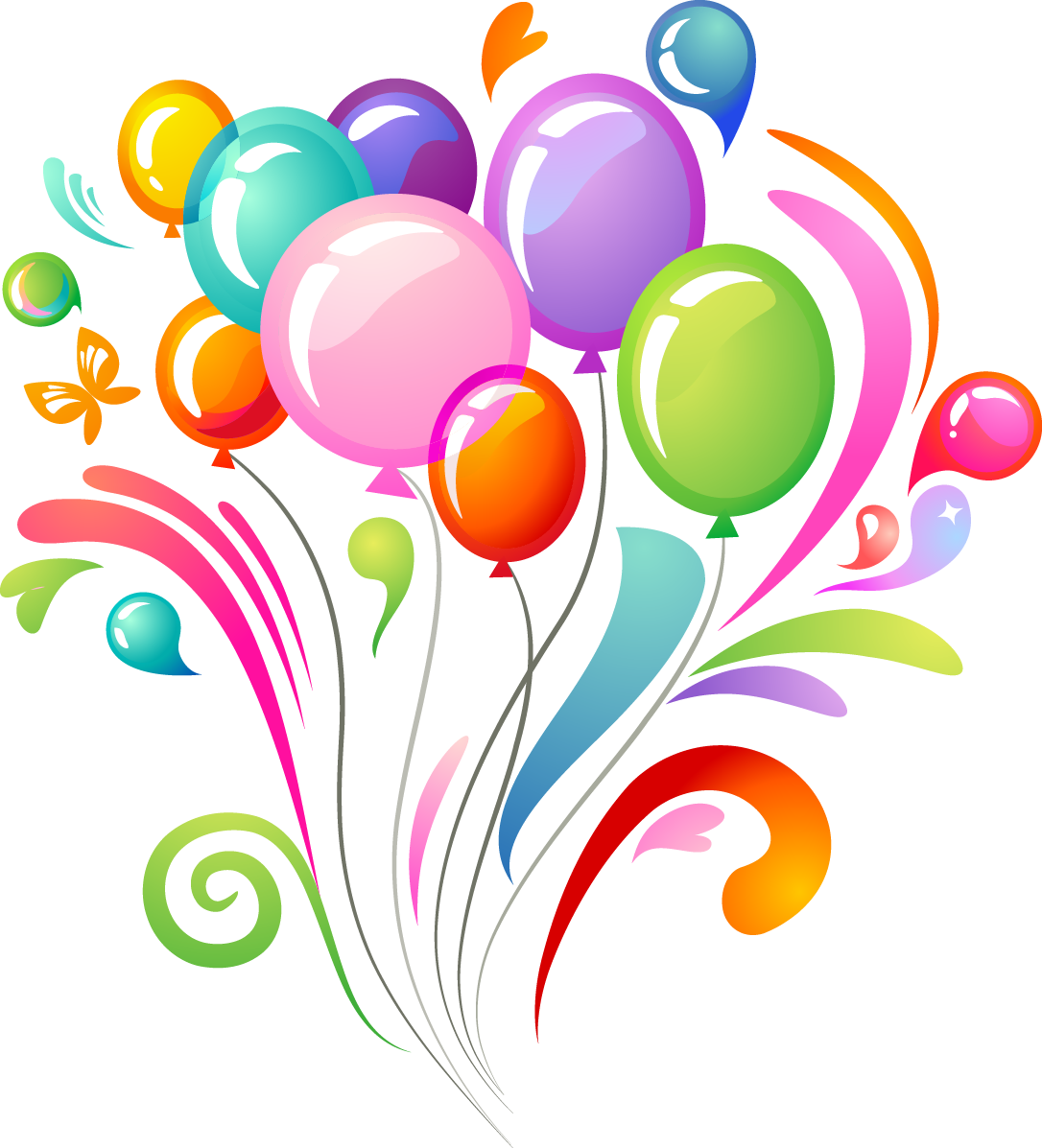 Feliz Viernes Png - Birthday Balloons Png (1086x1197)
