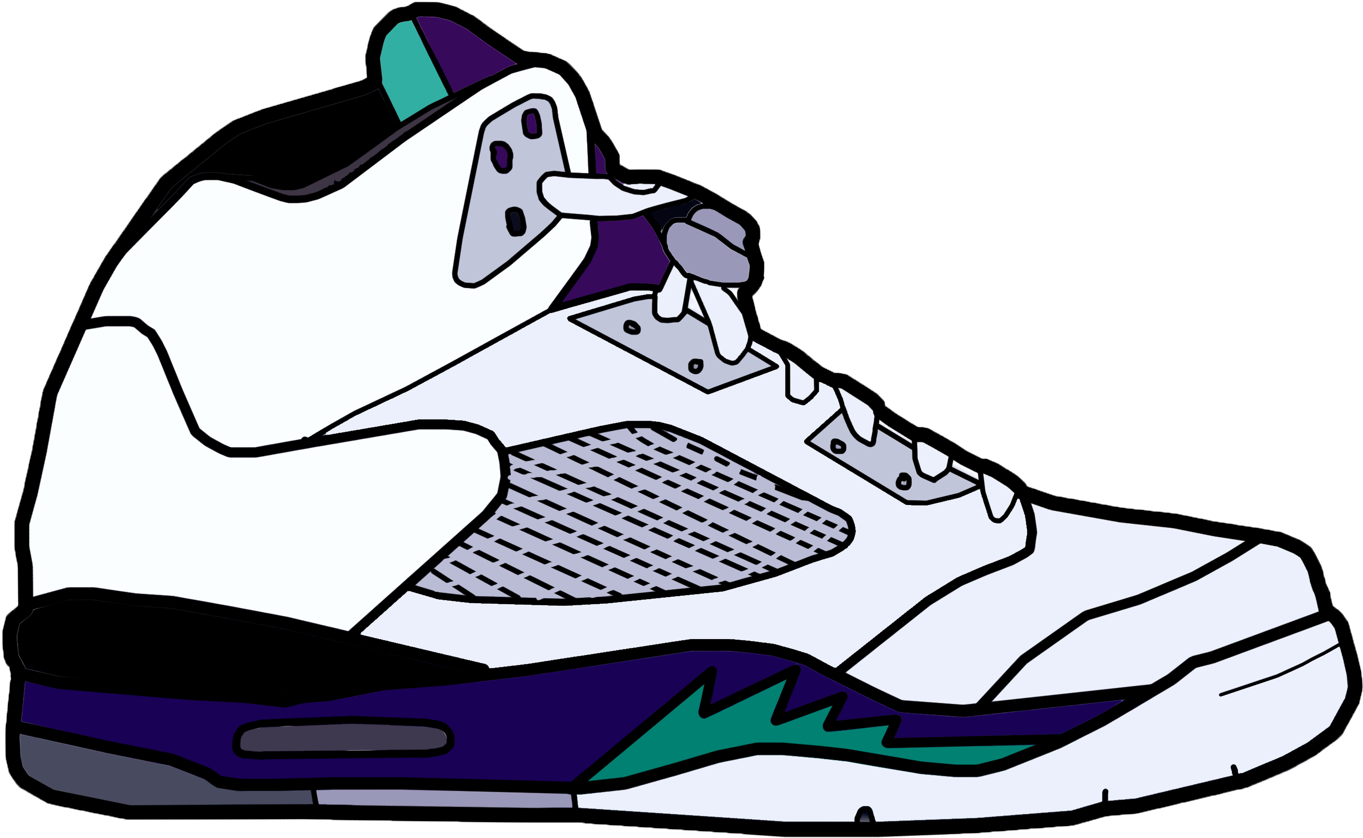 Grape Sketch - Cartoon Jordan Shoes (3000x2500)