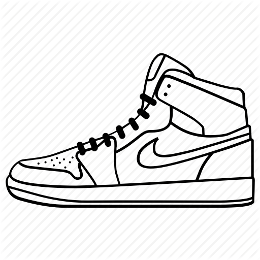 Footwear, Keds, Nike, Run, Shoe, Shoes, Sneaker Icon - Nike Shoe Drawing (512x512)