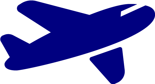 Airplane Clipart Dark Blue - Airplane Icon Black And White (512x512)