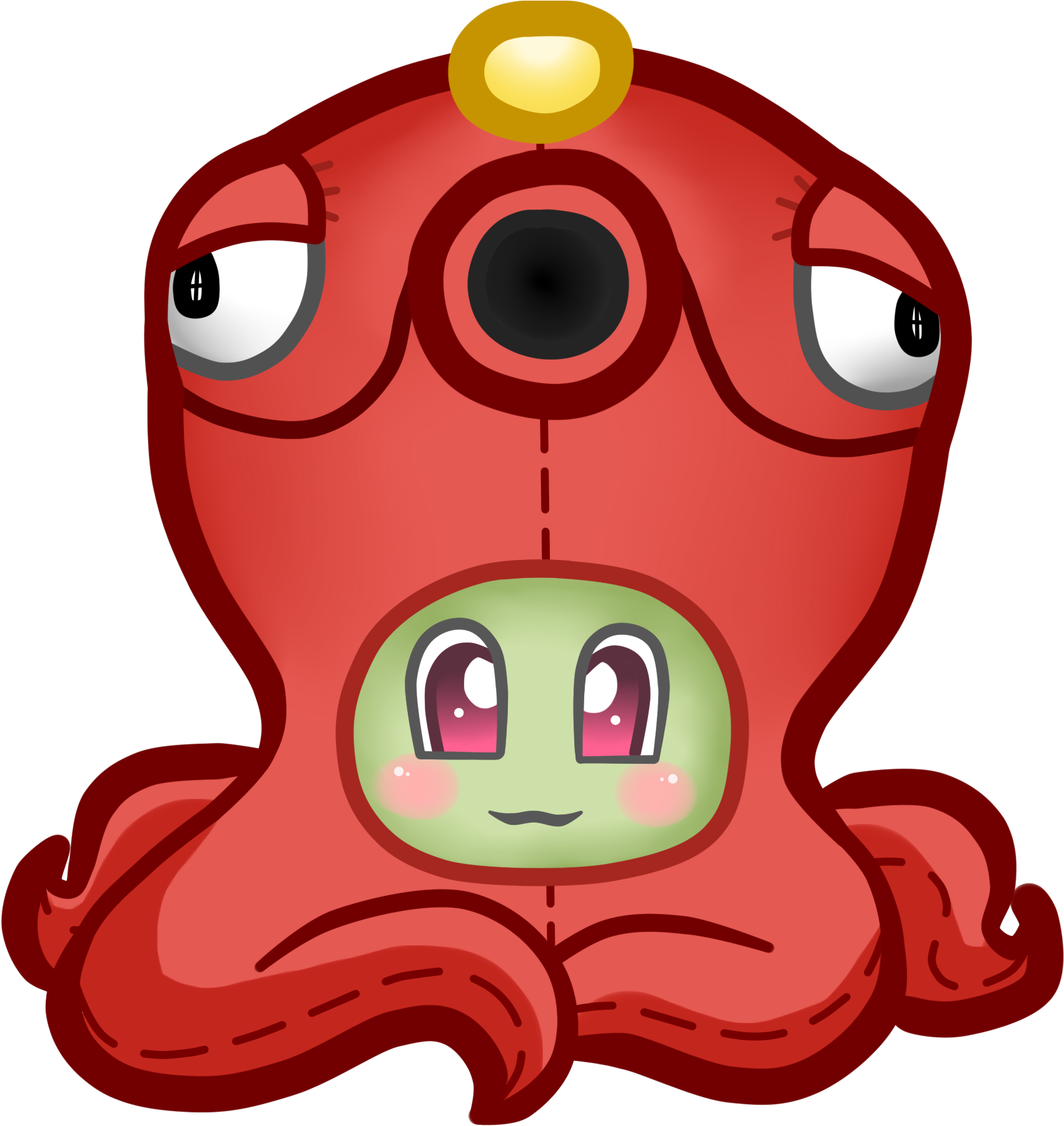 Drawing Of Chikorita Cosplay From Yesterday - Cartoon (1800x1800)