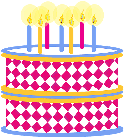 Clipart Geburtstag Kuchen Bunte Geburtstagstorte - Clip Art Png Hoa (720x720)