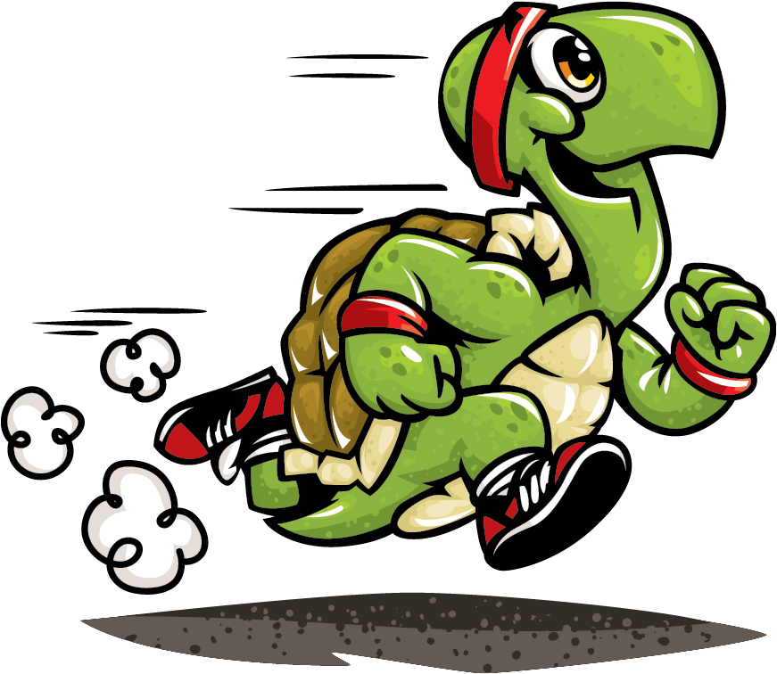 Running Turtle Cartoon (870x857)
