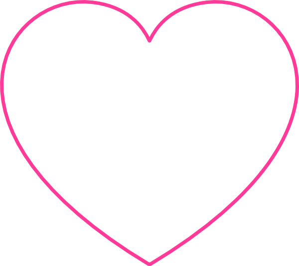 Empty Heart Clip Art Pink Blank Heart Clip Art - Large Pink Heart (600x534)