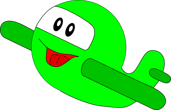 Airplane With Face Clipart (600x385)