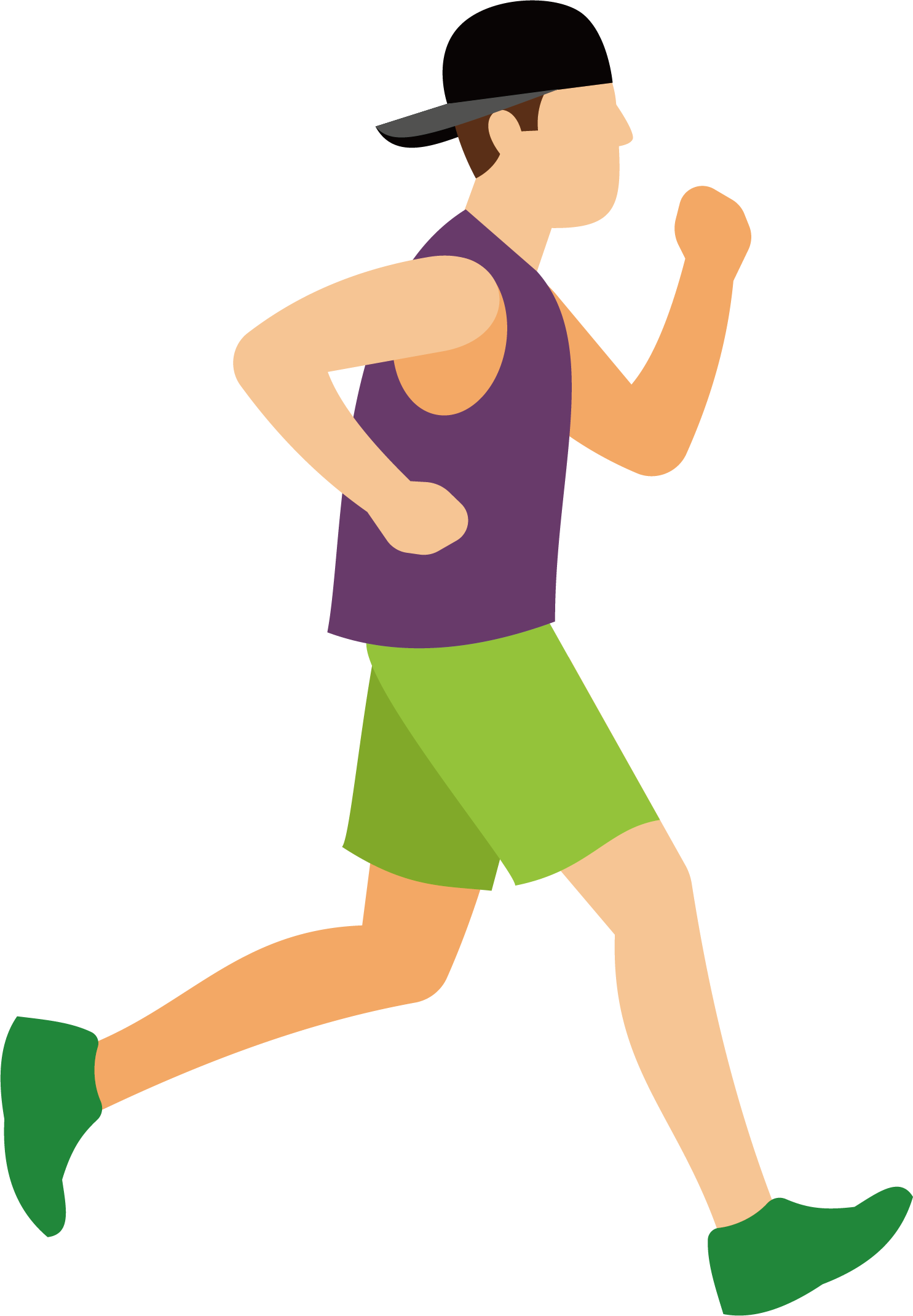 Vector Purple Running Man - Vector Graphics (1485x2140)