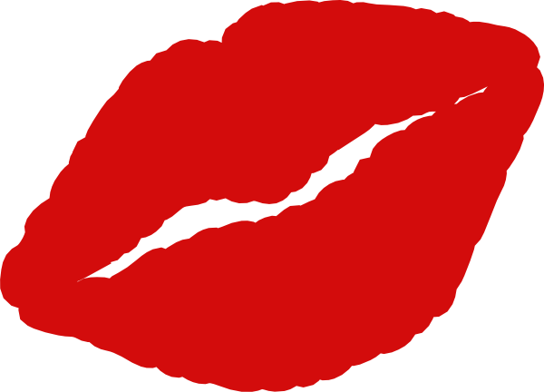 Kissing Clipart Kissy Lip - Cartoon Kiss Lips (600x432)