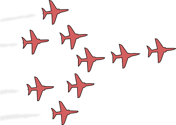Arrow Clipart Airplane - Red Arrow Plane Drawing (600x429)