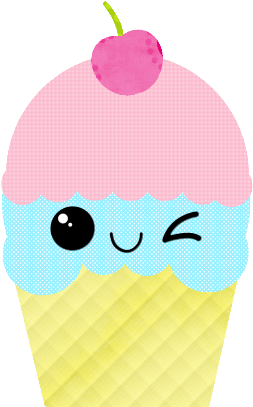 Kawaii Clipart Png - Cute Face Ice Cream (420x420)