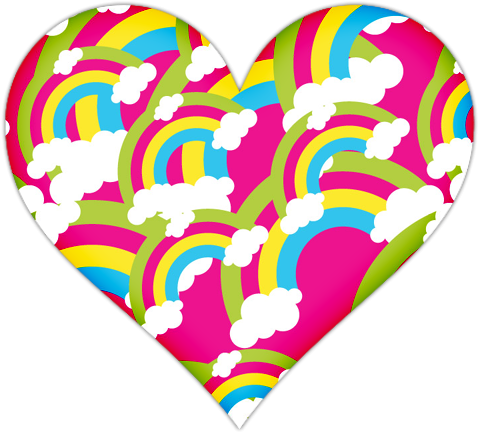 Pink Heart With Rainbows Icon, Png Clipart Image - صور Png للمصممين (512x512)
