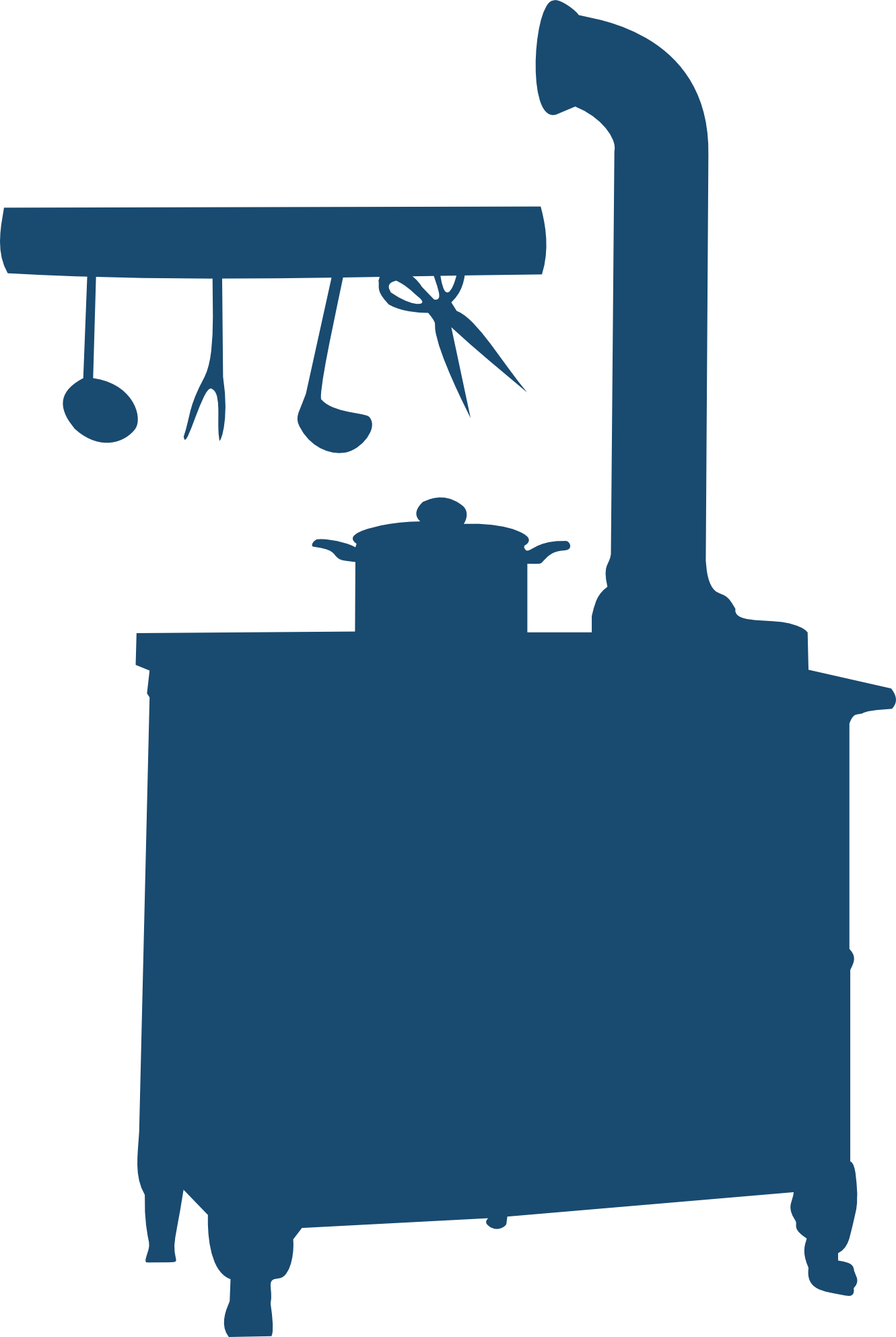 Old Fashion Silhouette Clip Art - Wood Stove Silhouette (1331x1985)