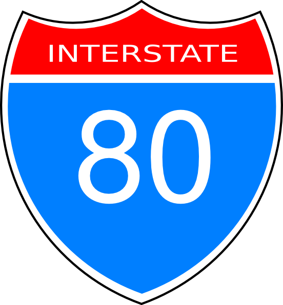 Interstate 80 Road Sign Clip Art - Interstate Clip Art (552x596)