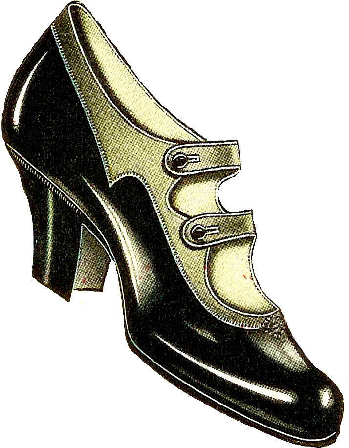 Shoe Clipart Old Fashioned - Vintage Clothing (929x1158)