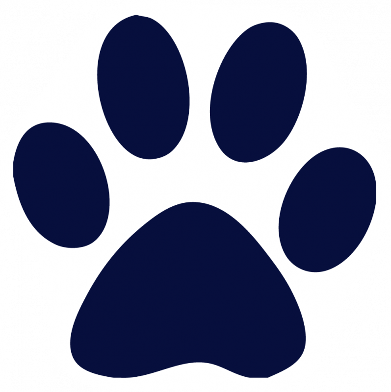 Navy Clipart Paw Print - Navy Blue Paw Print (797x800)