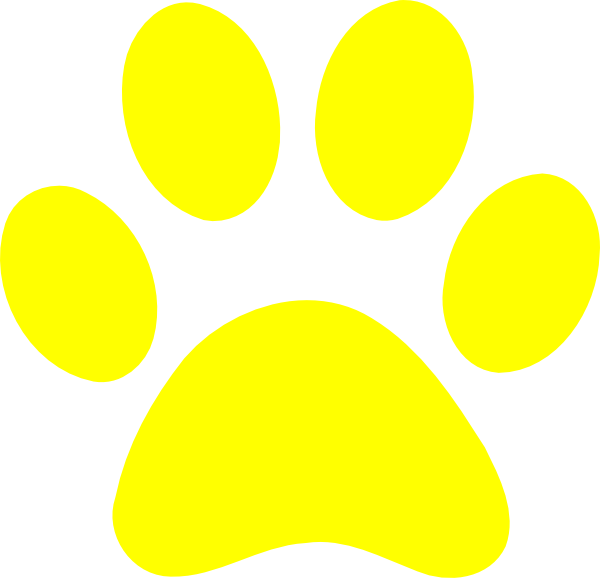 Yellow Paw Print Clip Art At Clker Vector Clip Art - Yellow Paw Patrol Paw Prints (600x578)