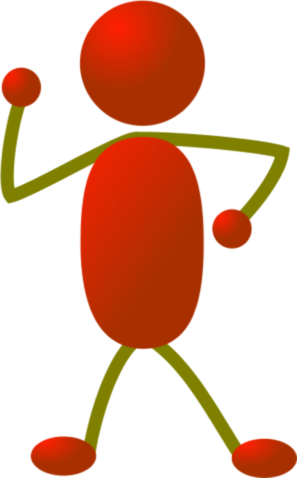 Stick Man Figure Dancing - Stick Figure Clip Art Color (600x965)