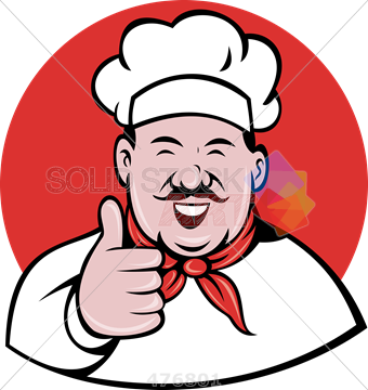 Stock Illustration Of Old Fashioned Cartoon Rendition - Chef Thumbs Up Vector (340x360)