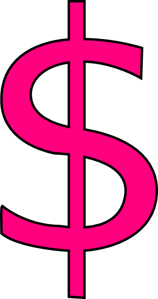Pink Money Sign Clip Art - Clip Art (312x591)