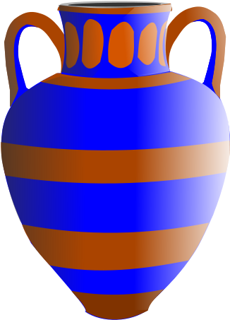 Old Fashioned Vase Blue And Brown - Vasen Clipart (566x800)