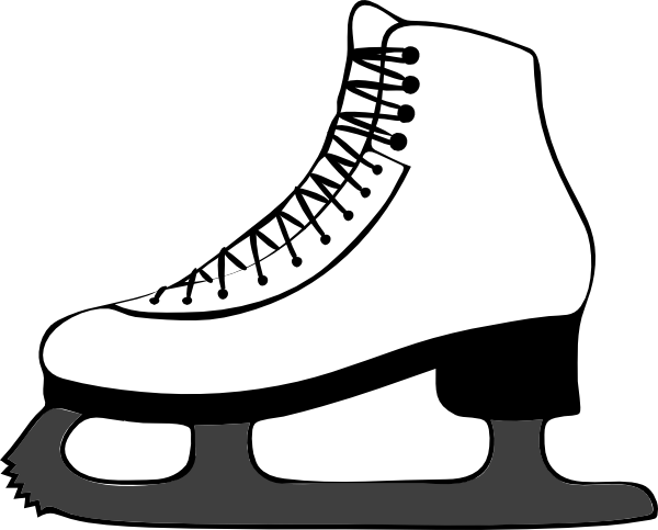 Ice Skate Side View Clip Art - Figure Skate Clipart (600x483)