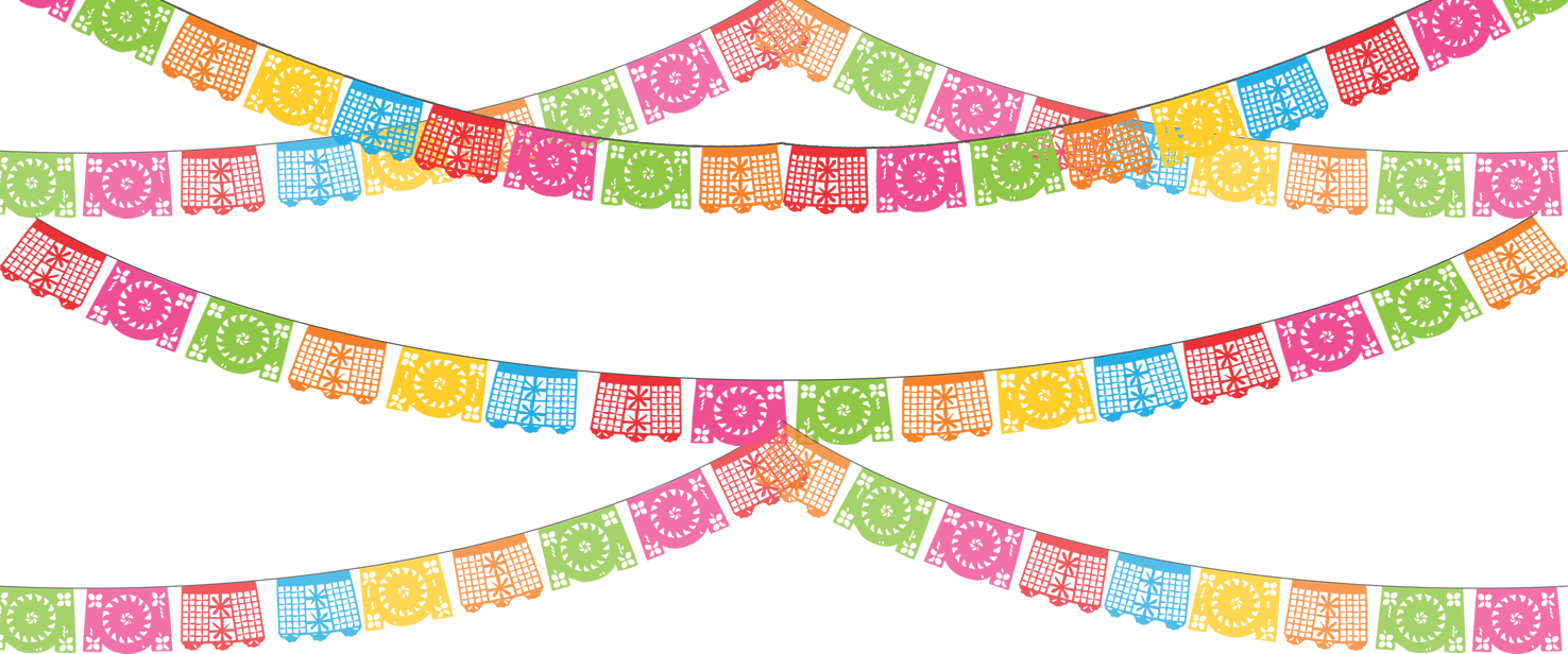 Papel-picado - Fiesta Clip Art Transparent (1476x616)