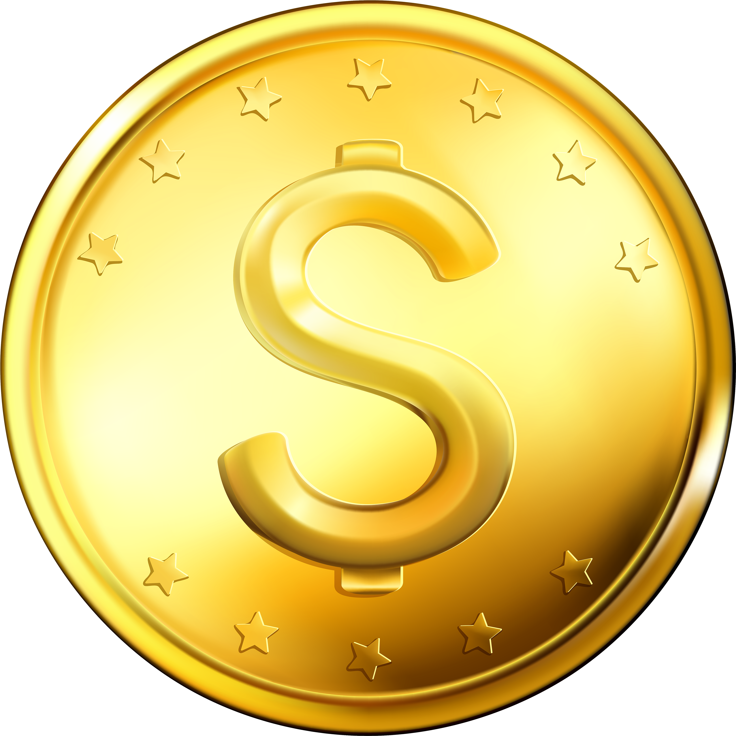 Coin Showing Post Clip Art - Gold Coin Png (3000x3000)