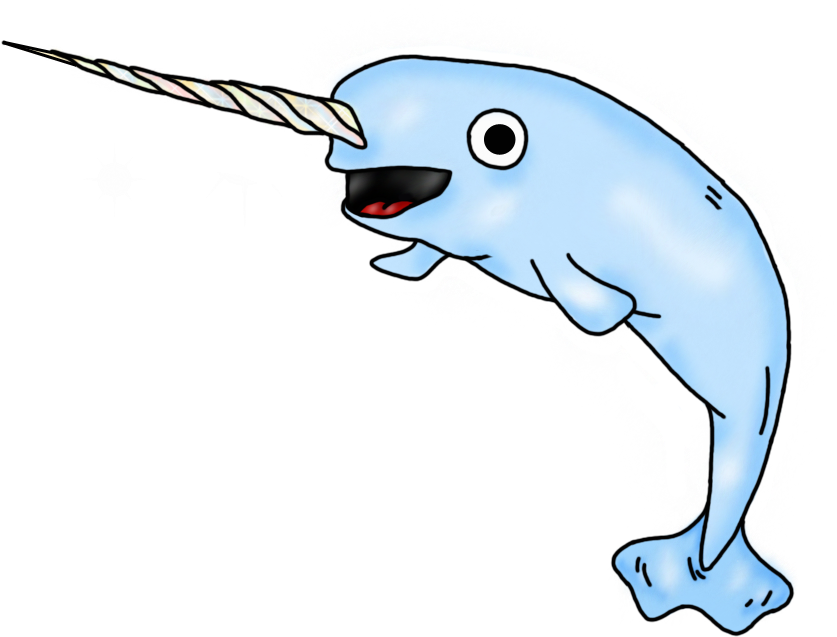 Narwhal Showing Post Clip Art - Narwhal Cartoon Tranparet (900x755)