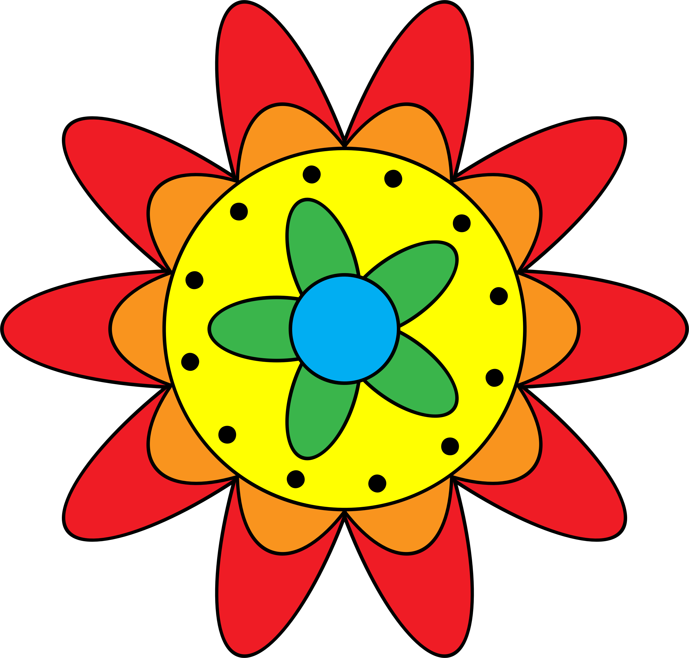 Free Flower A2 Free Triple Flower Doodle - Flower (2382x2272)