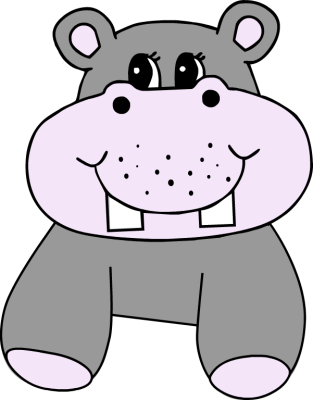 Download - Baby Hippo Clip Art (313x400)