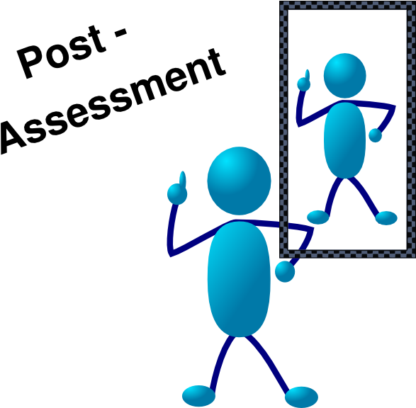 Blue Stick Man Post Assessment Clip Art - Stick People Clip Art (600x575)