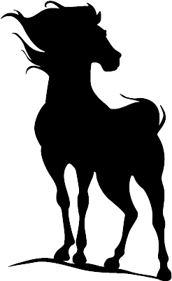 Wandtattoo Pferd Silhouette - Silhouette Cheval (400x400)