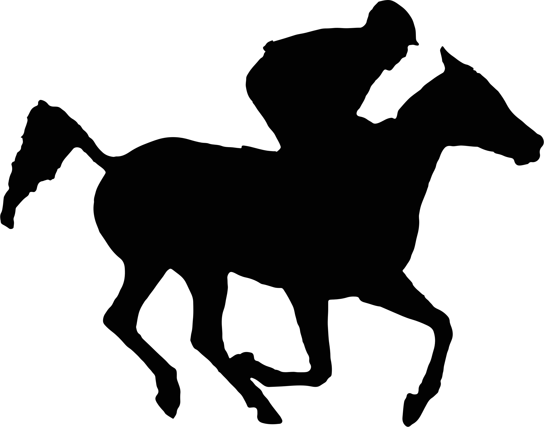 Arabian Racehorse Silhouette Icons Png - Race Horse Silhouette (2284x1794)