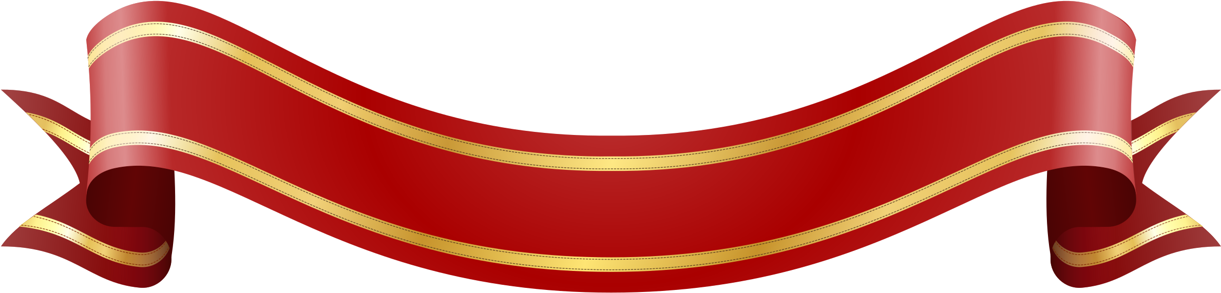 Similar Clip Art - Red Gold Banner Ribbon (2922x750)