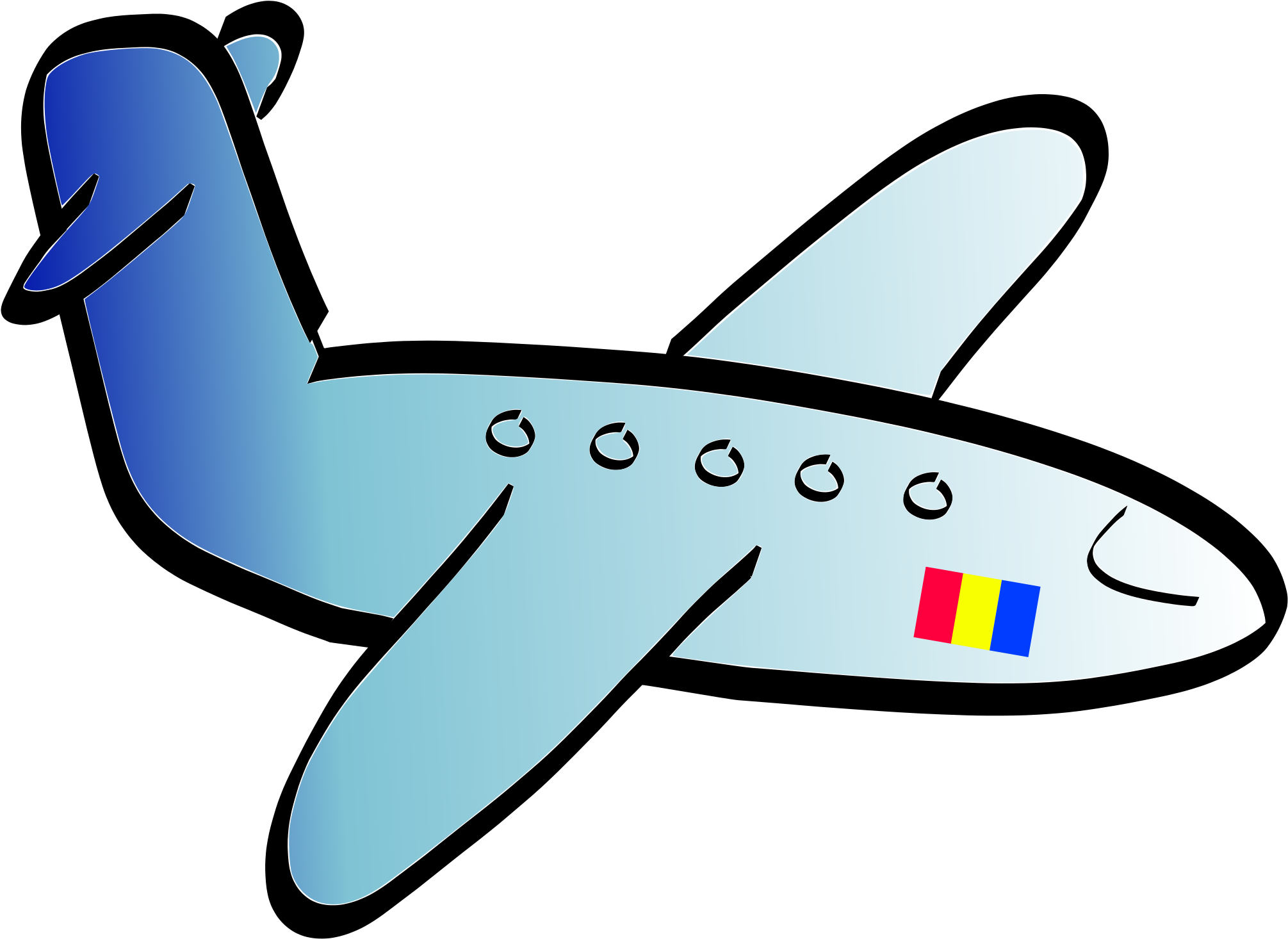 Similar Clip Art - Aeroplane Black And White (2400x1855)