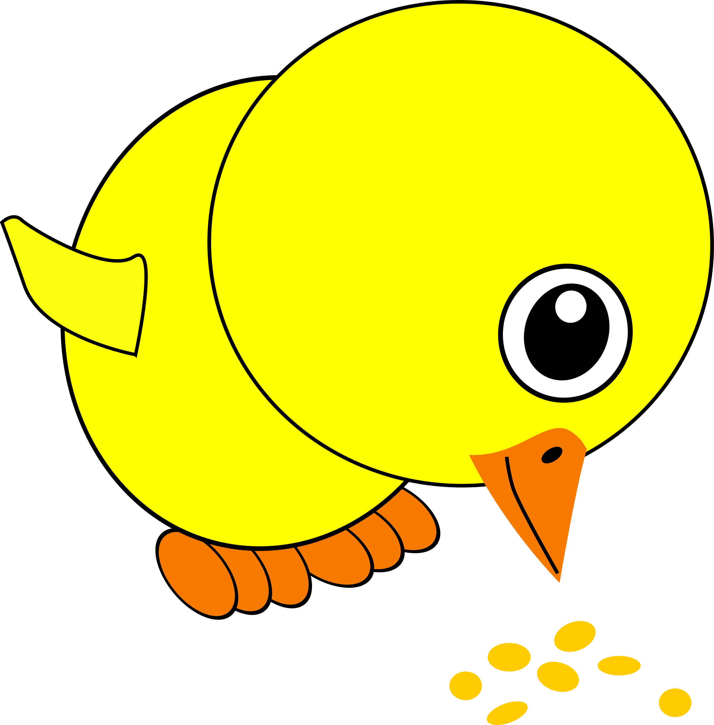 Big Image - Bird Eating Seeds Cartoon (2364x2400)