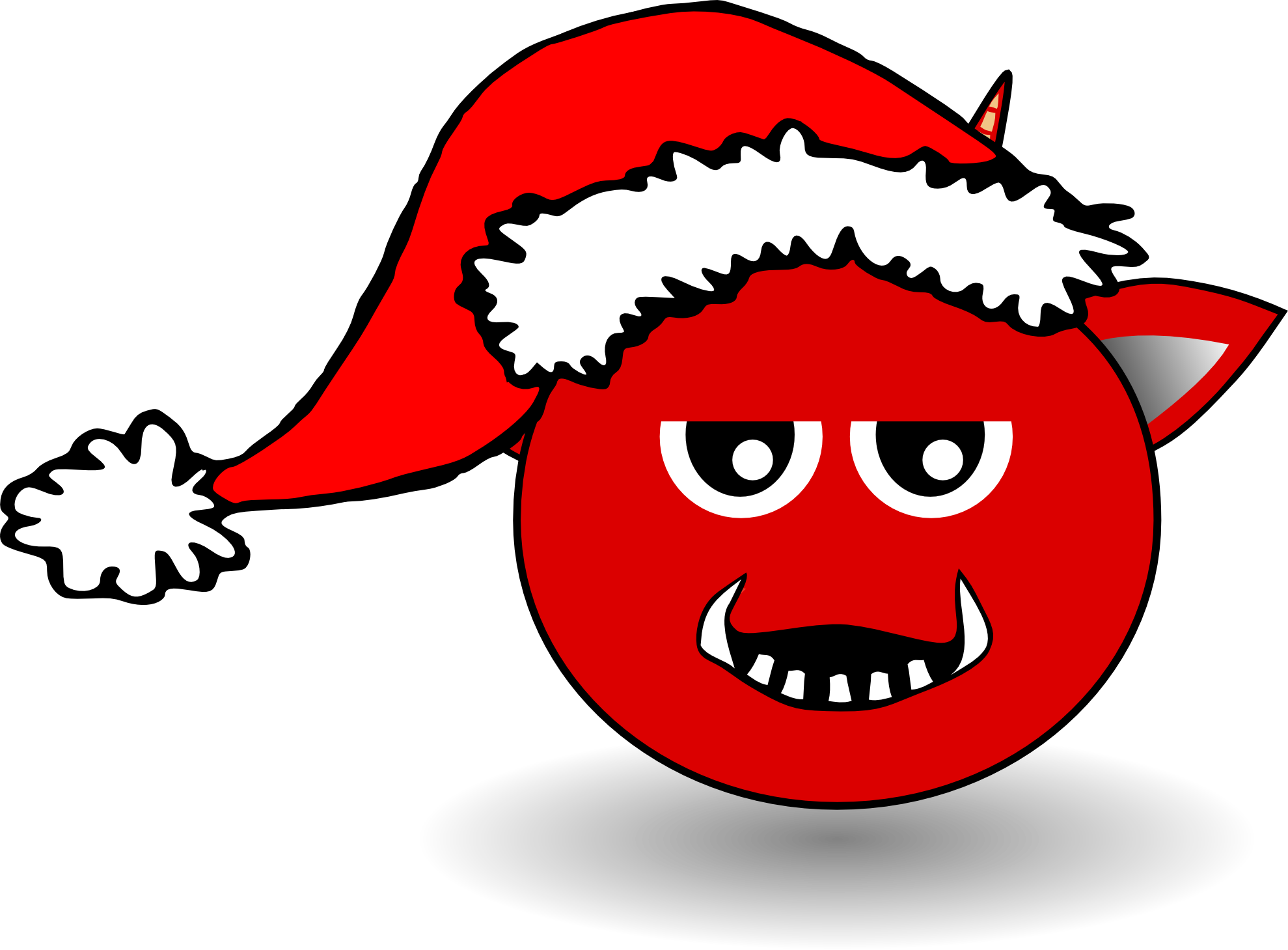 Devil Head With Santa Hat Xmas Christmas 999px 79 - Devil With Santa Hat (2400x1770)