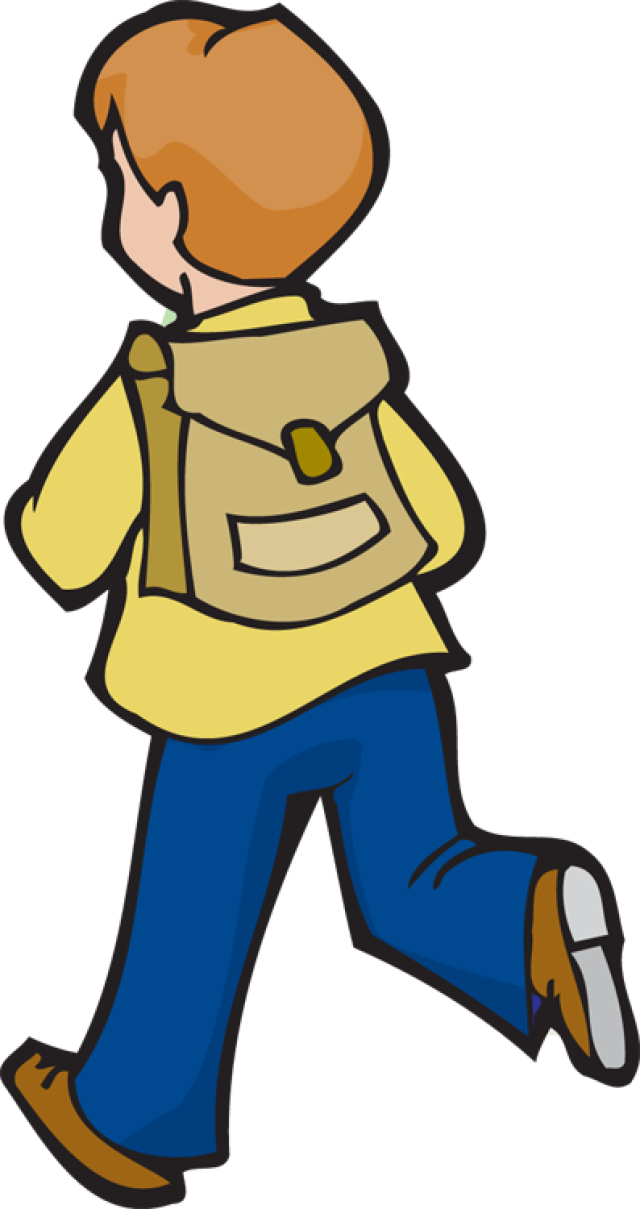 On Back Clipart - Boy With School Bag Clipart (728x1375)