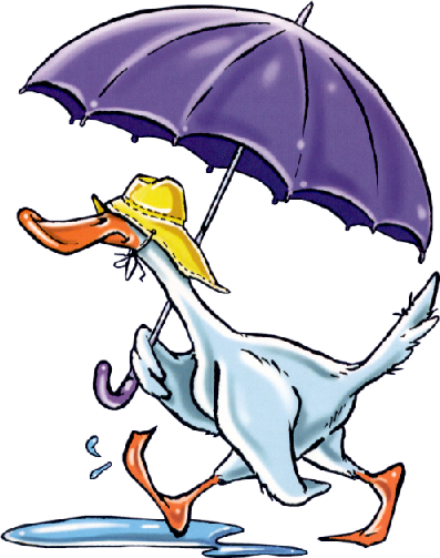 Pluie Clipart - Ducks In The Rain (397x503)