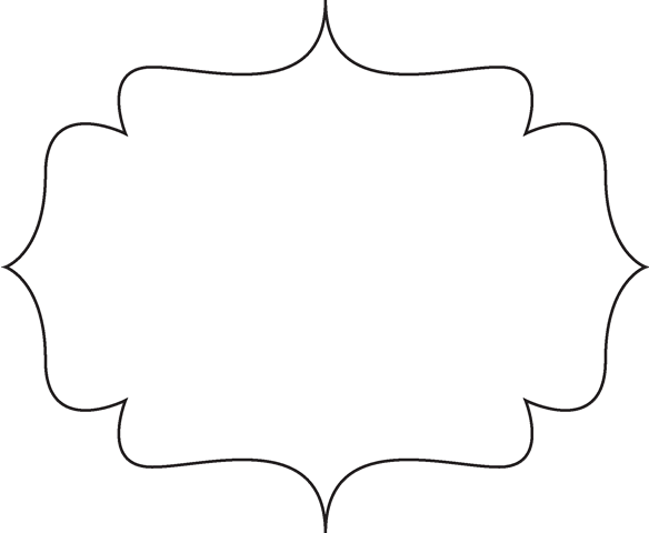 Clip Art Black And White - White Decorative Shape Png (584x480)