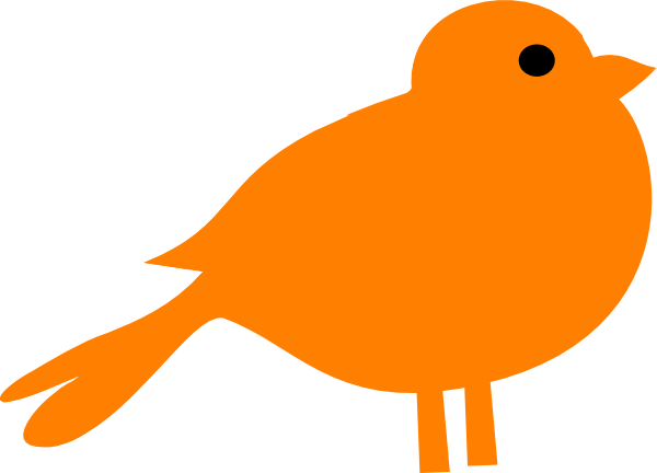 Brds Clipart Orange Pencil And In Color Brds Clipart - Orange Bird Clipart (600x432)