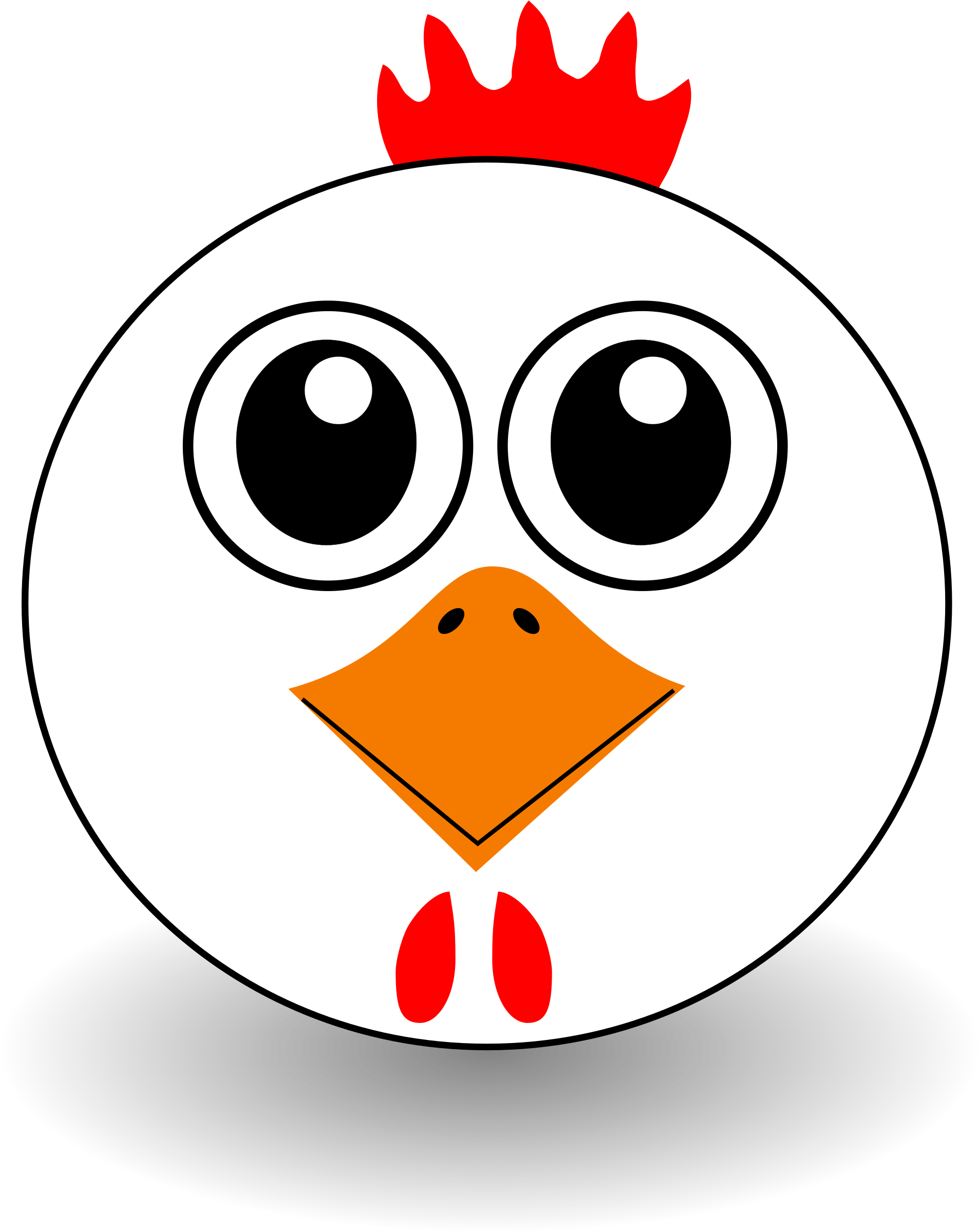 Big Image - Cute Chicken Face Cartoon (1915x2400)