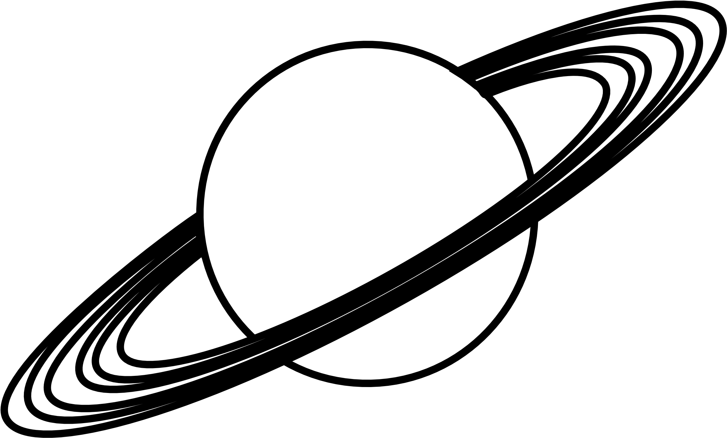 Planet Clip Art Black - Saturn Rings Clip Art (2555x1527)