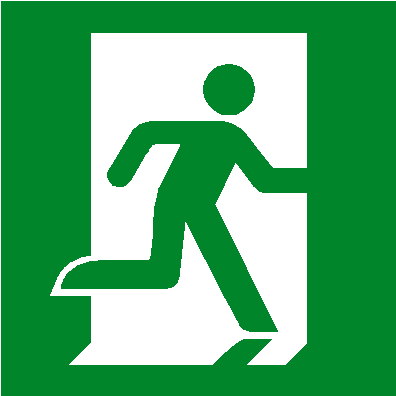 Running Man Right Sticker - Exit Sign (473x473)