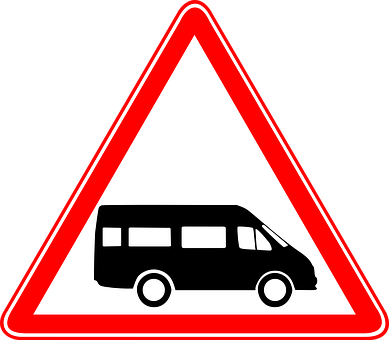 Attention, Bus, Bus Stop - Traffic Sign (577x508)