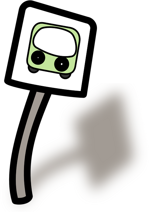 Bus Stop, Bus, Road Sign, Roadsign - Bus Stop Clip Art (492x720)