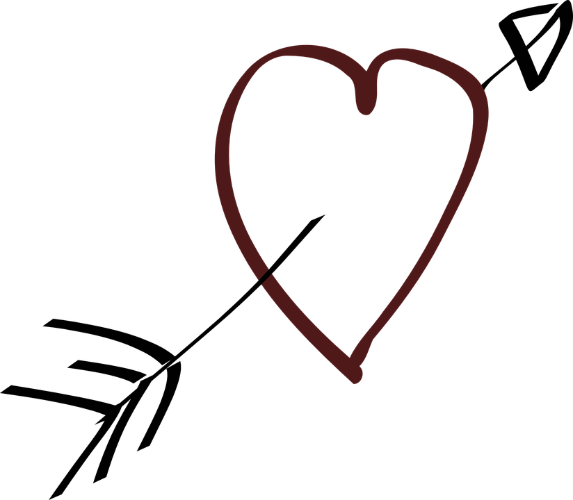 Liebe, Herz, Pfeil, Stilistische - Heart And Arrow Clipart (824x720)