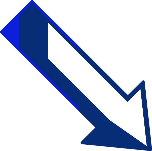 Blue Arrow Right Down Clip Art - Arrow Pointing Down Right (600x598)