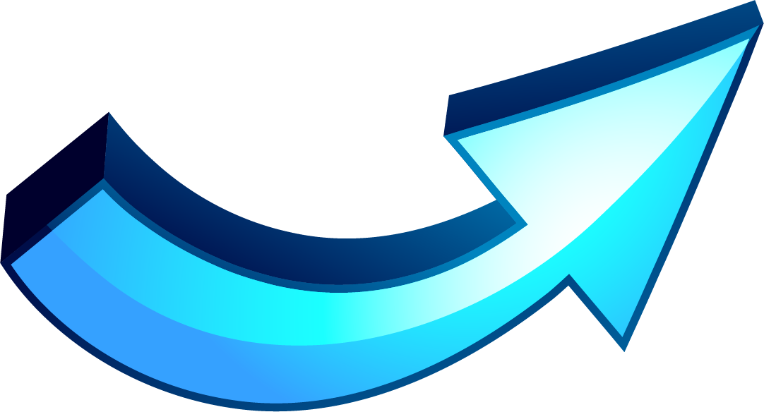 Blue Curved Arrow Clipart (1082x584)